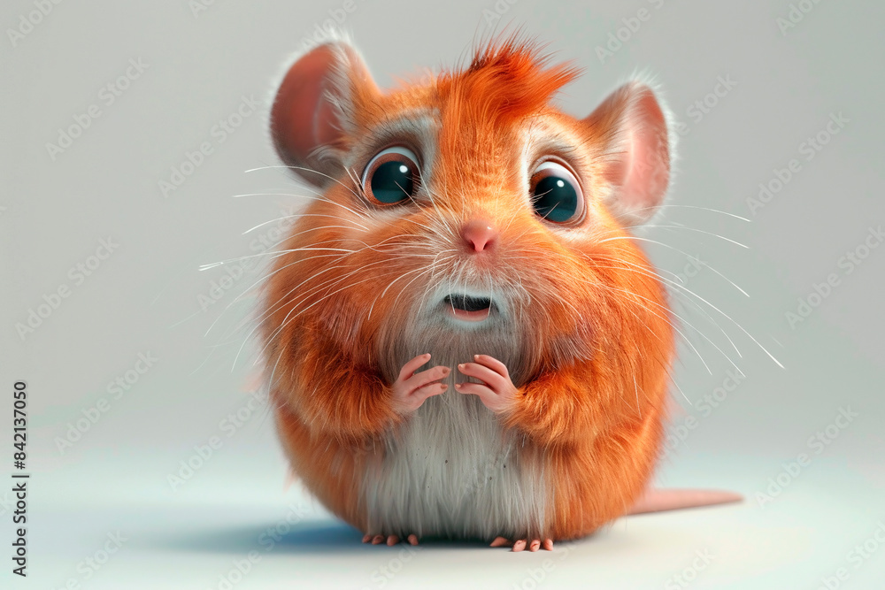Sadness or Sorrow in eyes of small red animal. Cartoon Baby hamster mouse looks pitifully. Animal shelter mascot. Rodent asks for help Sadness or Sorrow in eyes of small red animal. Cartoon Baby hamster mouse looks pitifully. Animal shelter mascot. Rodent asks for help