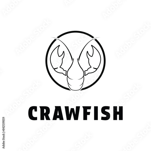 lobster crawfish logo design vector outline style