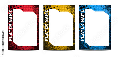 Grunge abstract texture background picture frame sport card set 