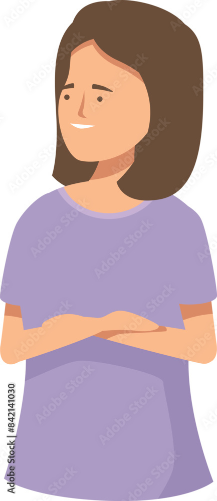 Young woman is crossing her arms and smiling, conveying hope, confidence, and a positive outlook Young woman is crossing her arms and smiling, conveying hope, confidence, and a positive outlook
