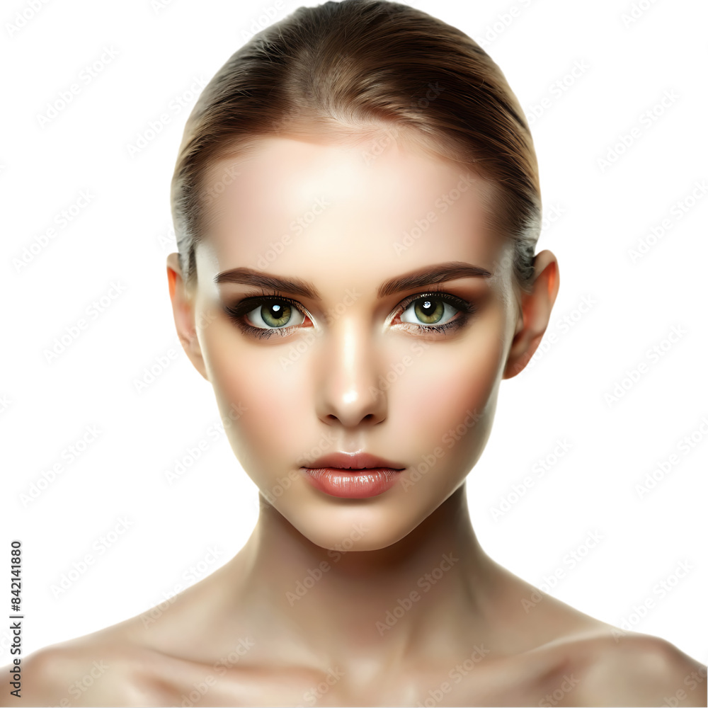 Fototapeta premium Beautiful brunette with clean face