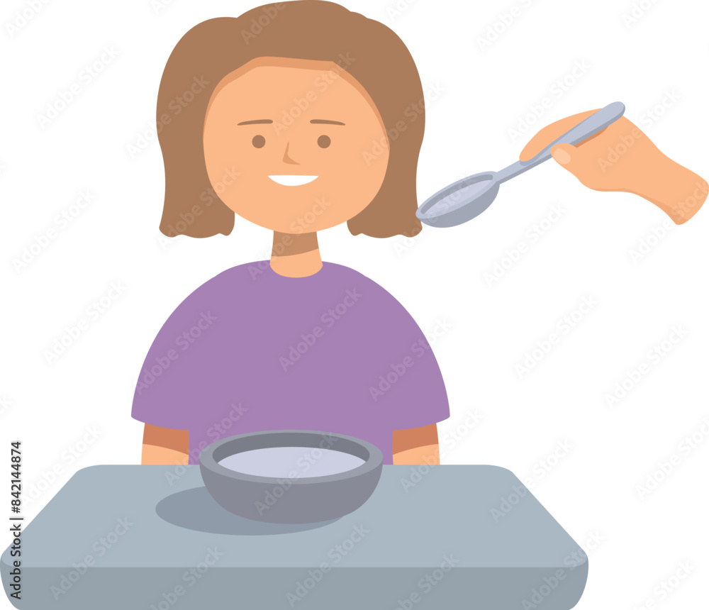 Kind and caring medical professional is assisting a happy patient with their meal Kind and caring medical professional is assisting a happy patient with their meal