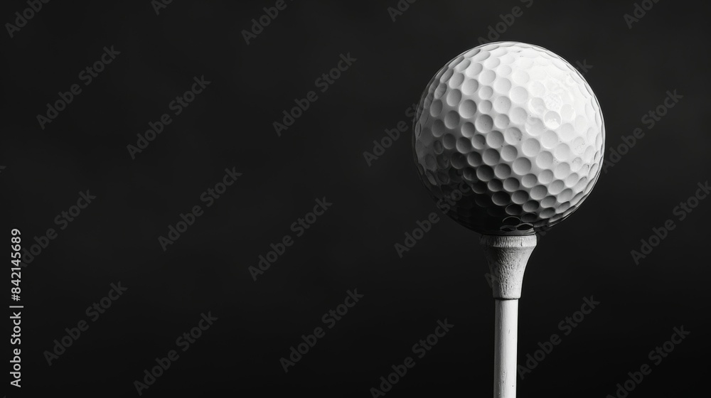 A golf ball is sitting on a tee A golf ball is sitting on a tee
