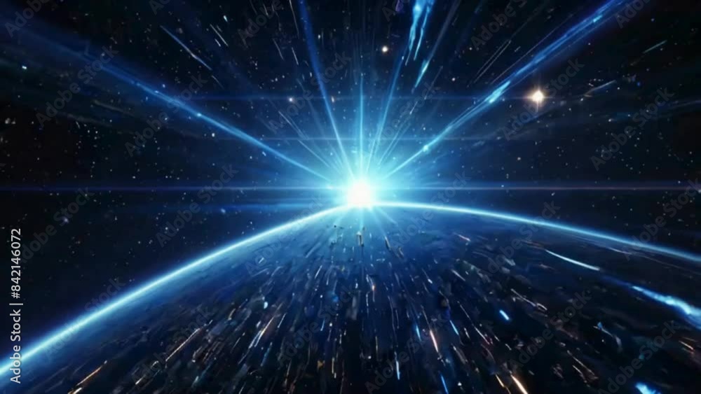 Abstract Blue Grid Pattern with Glowing Lines and Light Effects Abstract Blue Grid Pattern with Glowing Lines and Light Effects