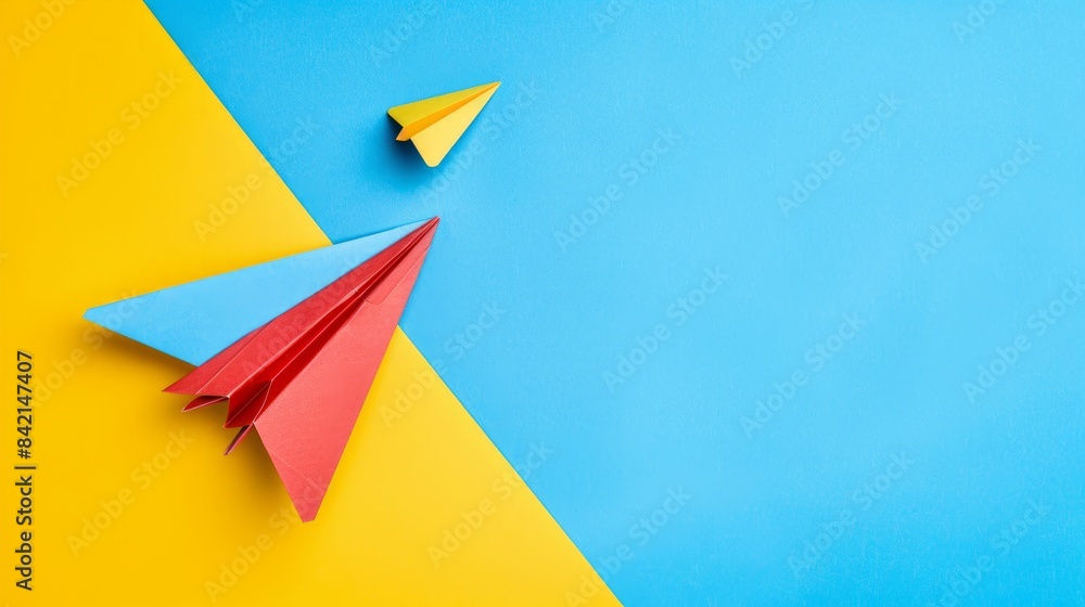 Naklejka premium National paper airplane day concept with copy space area for text 