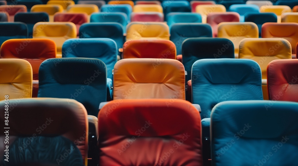 rows of seats in theatre. rows of seats in theatre.