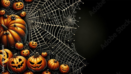 Haunted Pumpkin with Spider Web