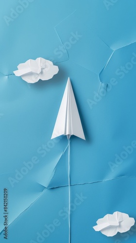 National paper airplane day concept with copy space area for text