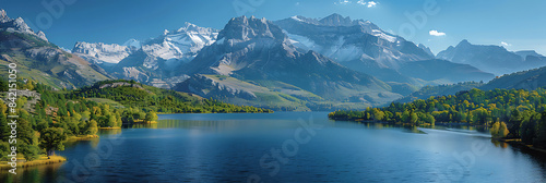 Epic Aerial View of Nature's Splendor: Mountains, Lakes, and Forests