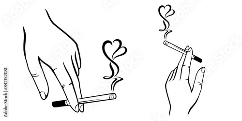 hand with a cigarette