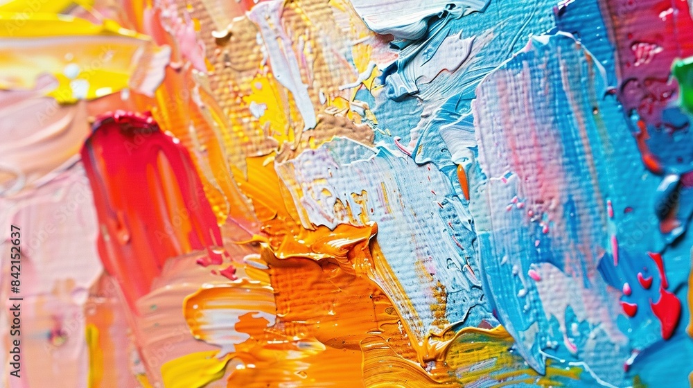 Obraz premium Abstract Expressionism: Acrylic Macro Close-Up