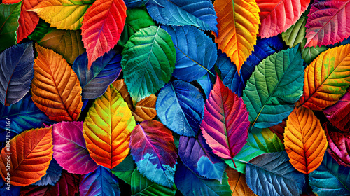 Wallpaper Mural Colorful leaves flat lay background. Torontodigital.ca