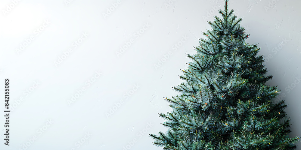 Obraz premium Elegant Christmas Tree Stock Image - Vibrant Green & Minimalist Design