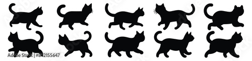 Cat silhouette set vector design big pack of illustration and icon