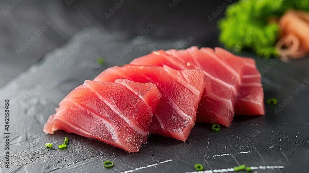 Tuna sashimi , raw tuna fish. Generative Ai Tuna sashimi , raw tuna fish. Generative Ai