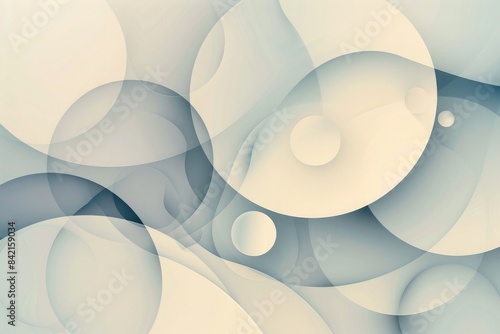 Abstract circles in white and grey colours  overlapping