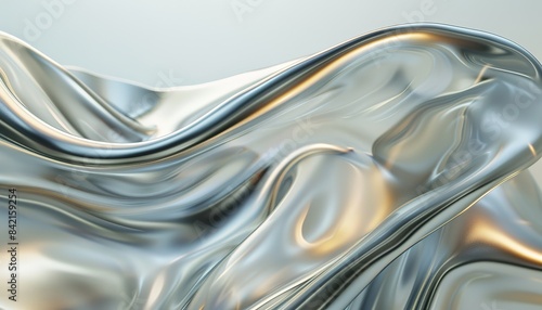Flowing wave transparent glass cloth, 3d rendering