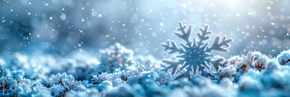 Ultra-Realistic Snowflake on Pristine White Canvas: Minimalist Design