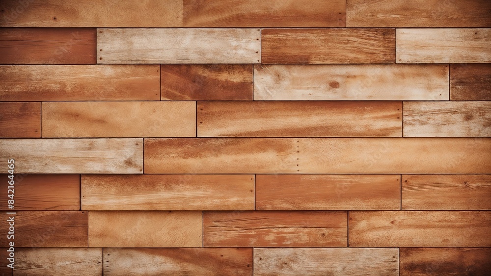 Rustic wood plank background. Weathered, blank woodplank. Burnt Orange and Beige color. Horizontal wood panel. Rustic wood plank background. Weathered, blank woodplank. Burnt Orange and Beige color. Horizontal wood panel.