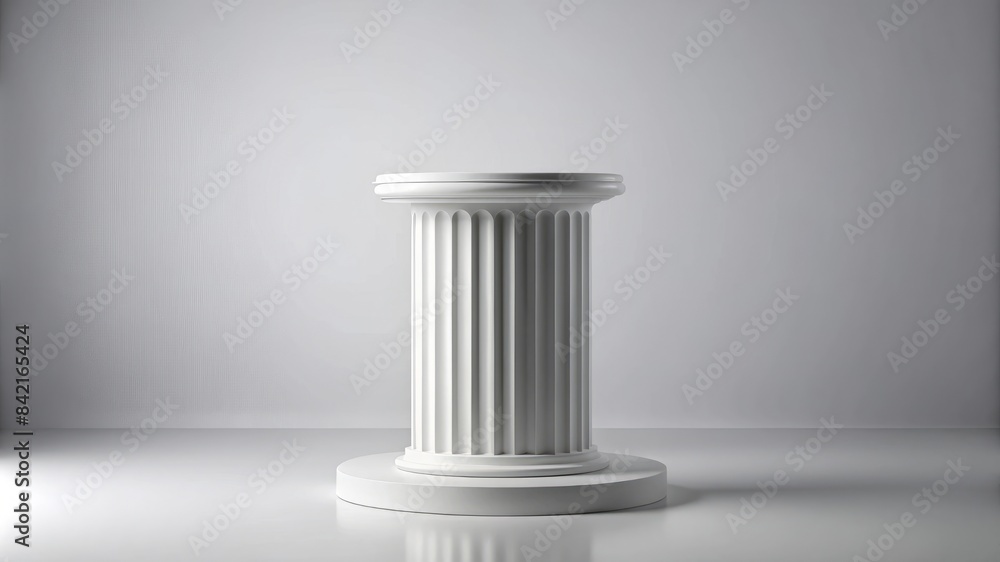 A white column with a white base A white column with a white base