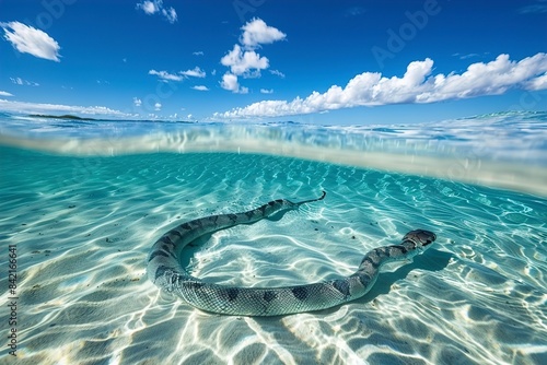 Sea Snake Swimming Gracefully