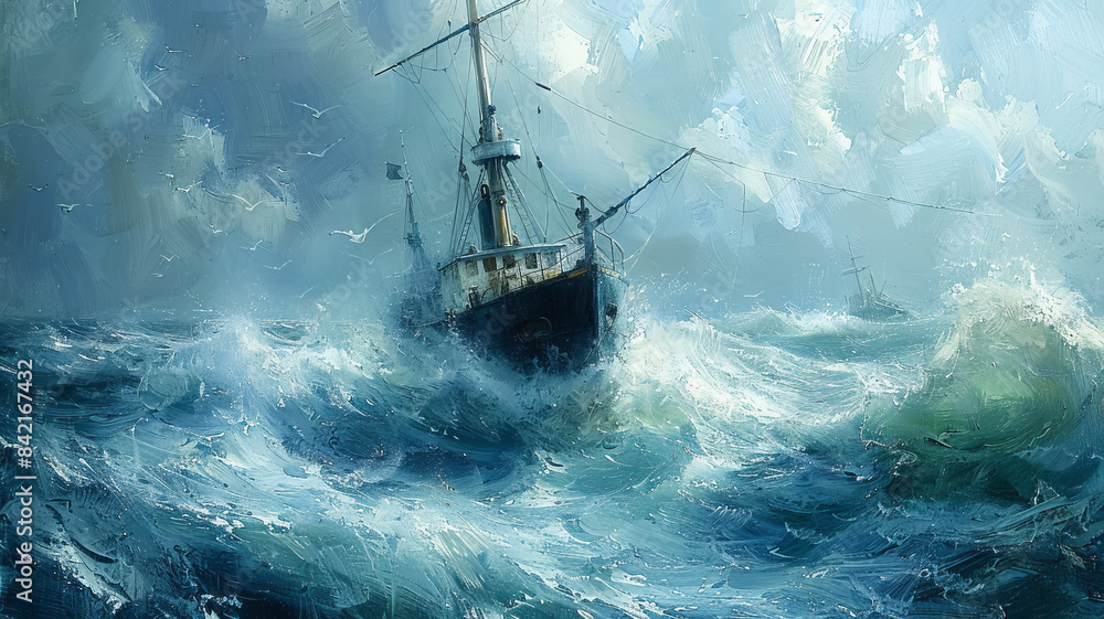 Obraz premium Sea Fishing With Spinning.generative ai