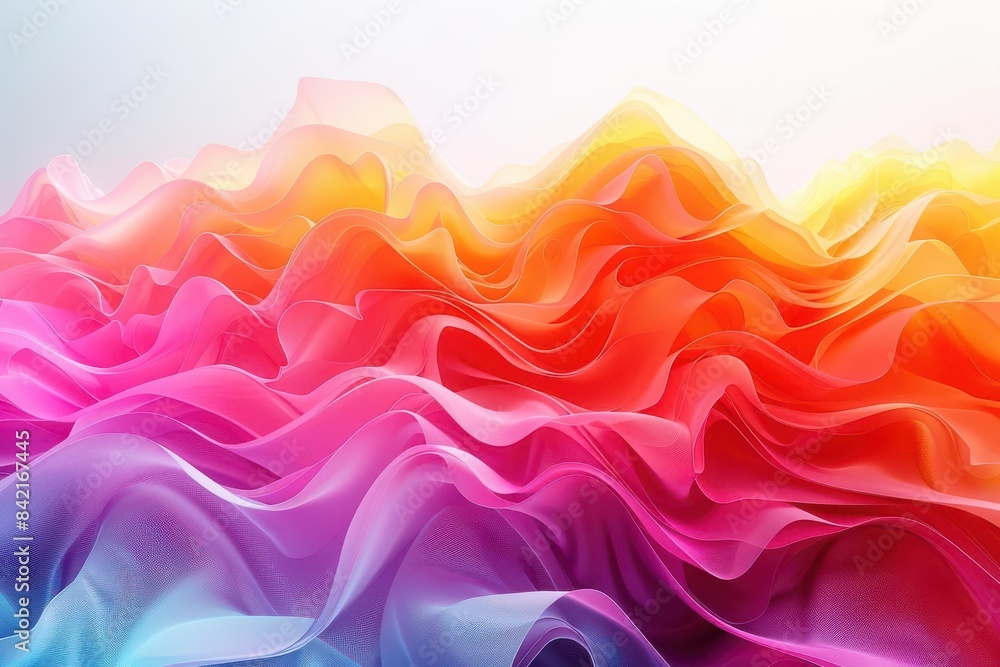 Fototapeta premium Colorful spectrum, 3D render, abstract background, bright hues, isolated