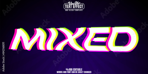 Glitch editable text effect, customizable trippy and psychedelic 3d font style