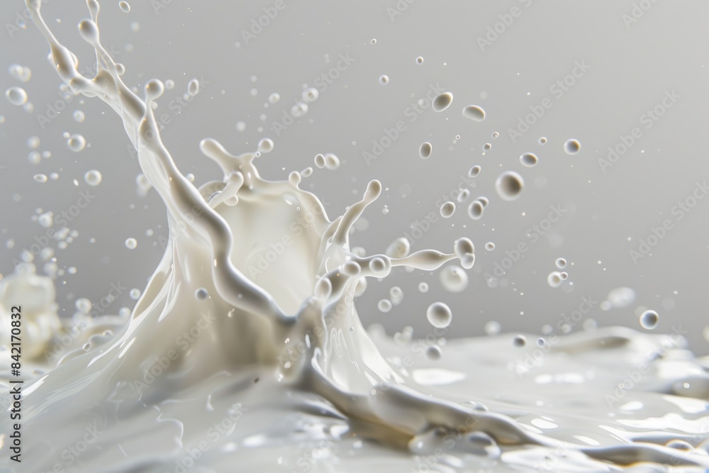 Milk splash on a light background Milk splash on a light background