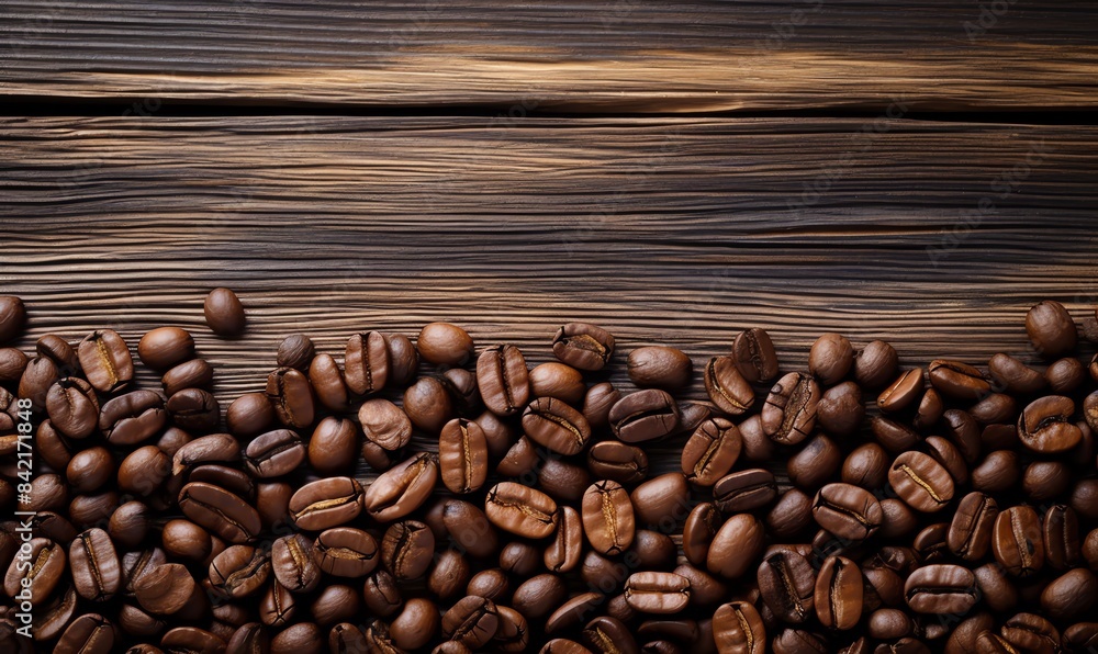 Coffee beans stored in wooden plank bag with vacant area Coffee beans stored in wooden plank bag with vacant area