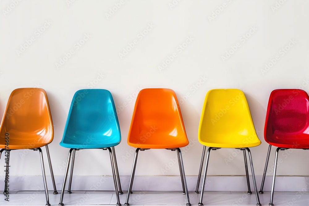 A Row of chairs isolated on the white A Row of chairs isolated on the white