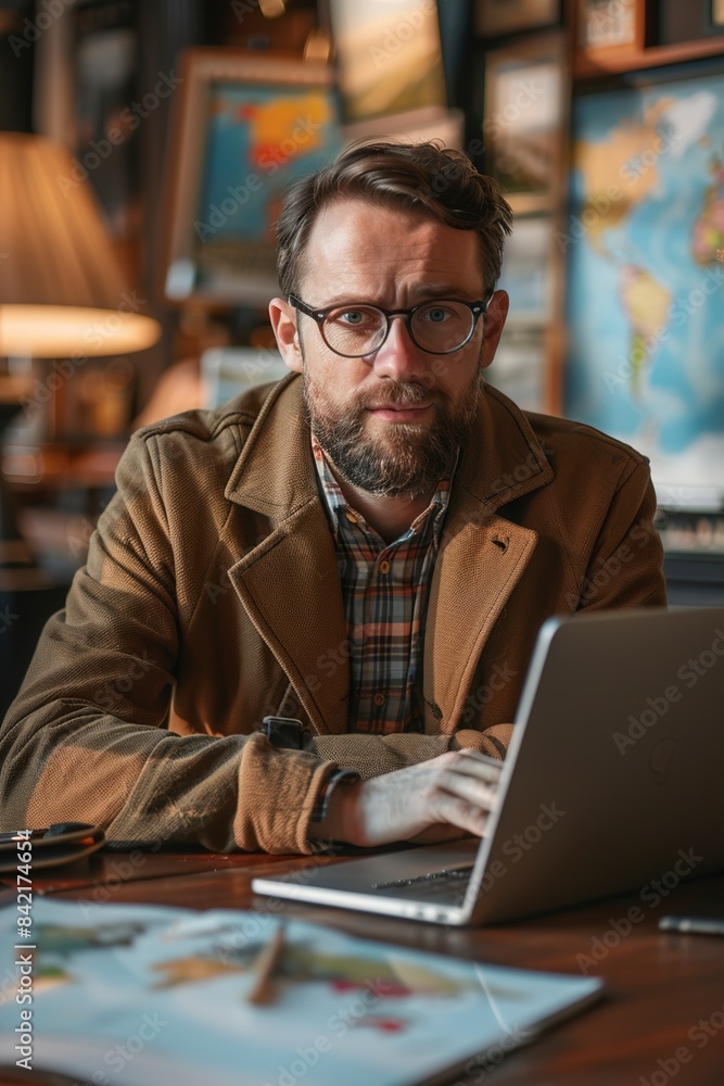 A Sales agent working in travel agency A Sales agent working in travel agency