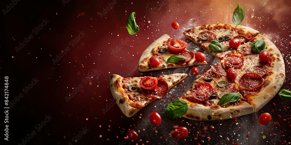 A traditional italian pizza margaret flying in sigh