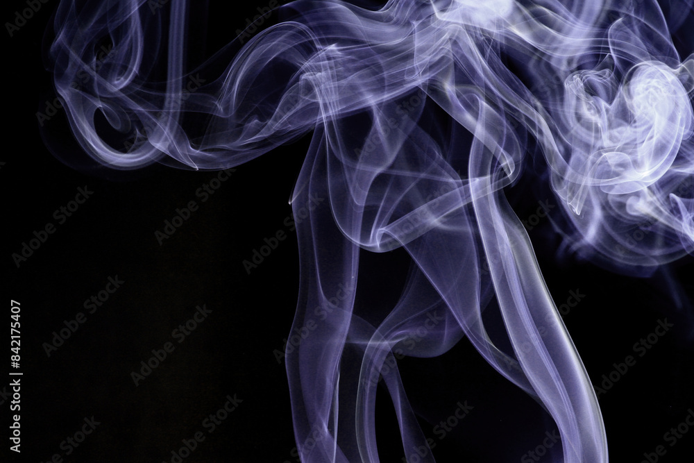 Obraz premium Close up of incense smoke abstract on black background