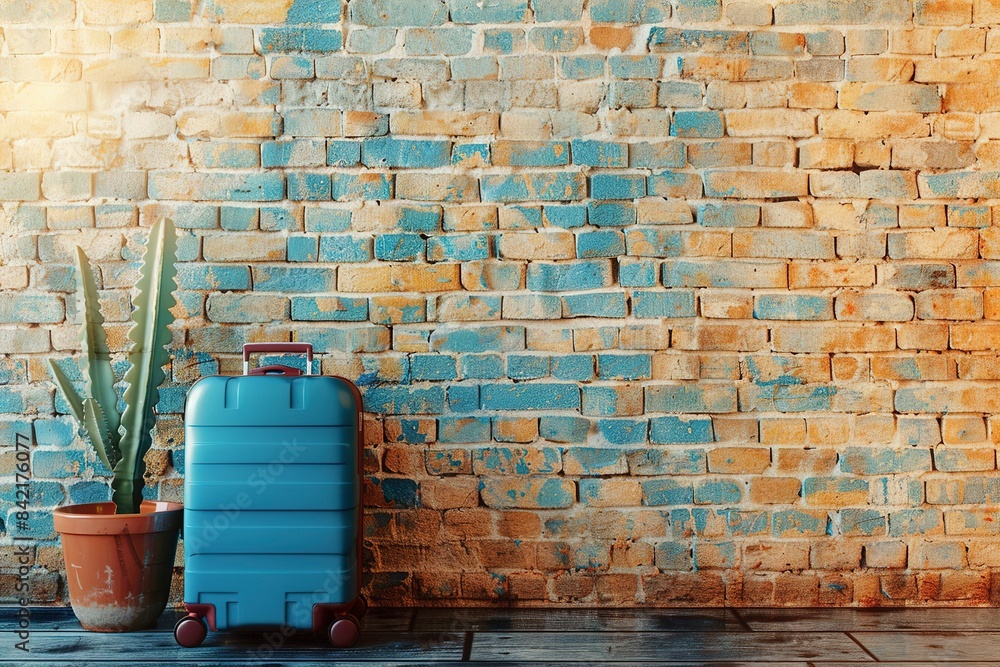 A Vacation concept with brick wall A Vacation concept with brick wall