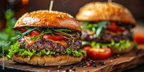 A Two mouth-watering delicious homemade burger