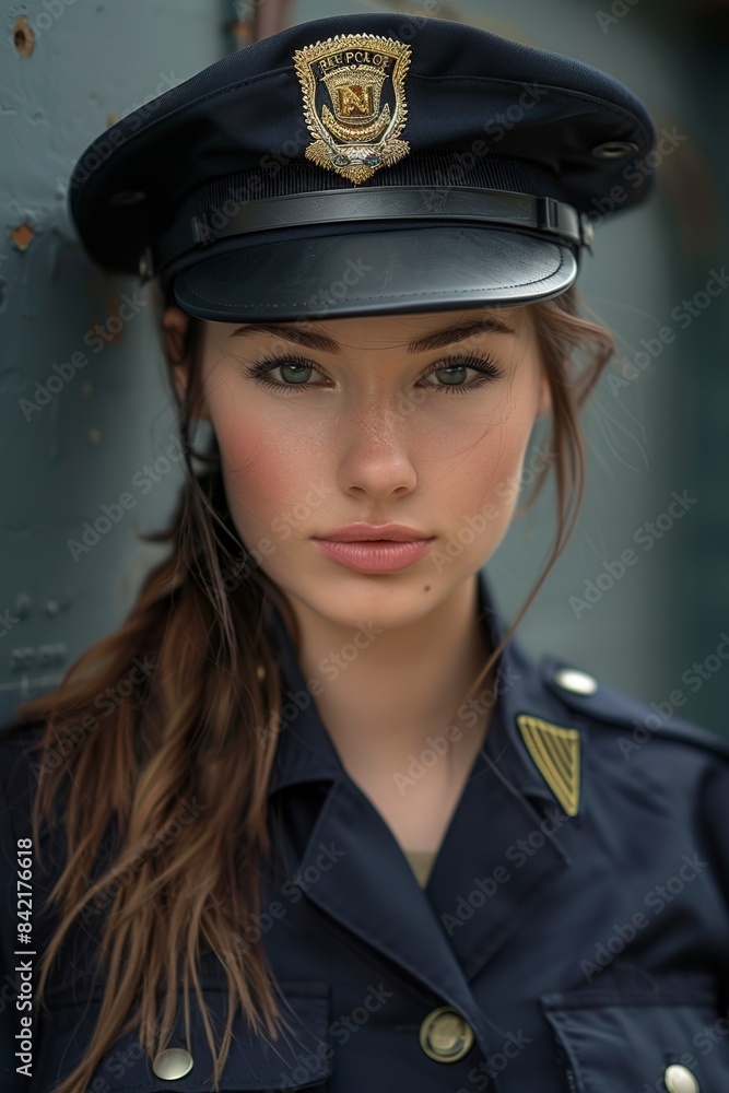 A Young attractive woman police A Young attractive woman police