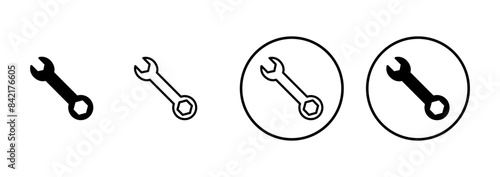 wrench icon vector isolated on white background. Wrench vector icon. Spanner symbol