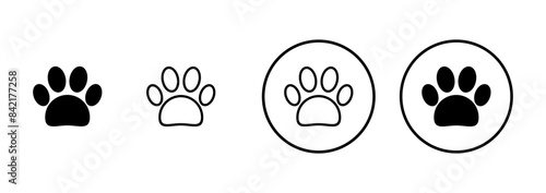 Paw icon vector isolated on white background. Paw Print icon