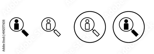 Hiring icon vector isolated on white background. Human resources concept. Recruitment. Search job vacancy icon. Hire. Find people icon
