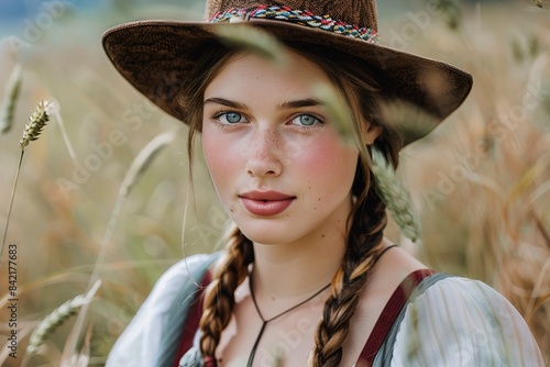 A Young woman in traditional german costume