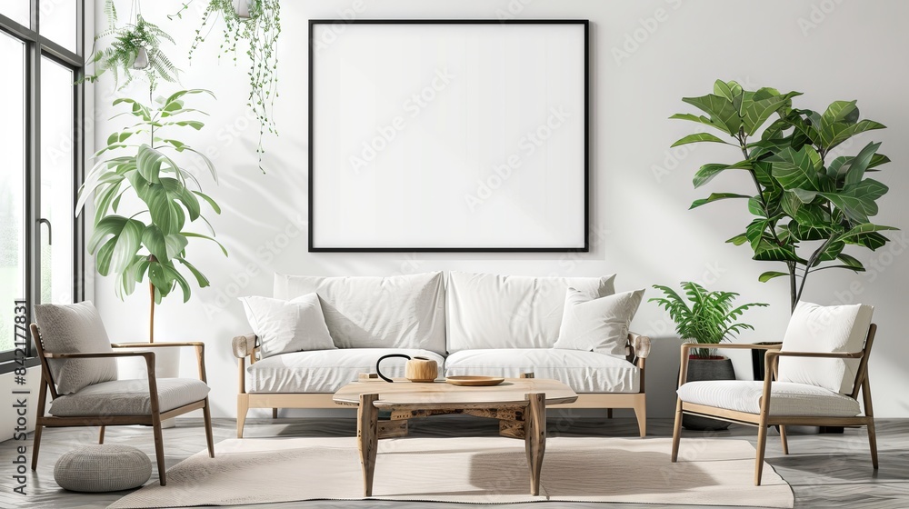 Frame mockup, ISO A paper size. Living room wall poster mockup. Interior mockup with house background. Modern interior design. Frame mockup, ISO A paper size. Living room wall poster mockup. Interior mockup with house background. Modern interior design.