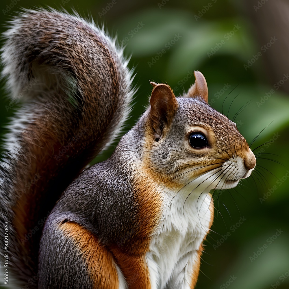 detailed close-up image of a squirrel perched on a branch detailed close-up image of a squirrel perched on a branch