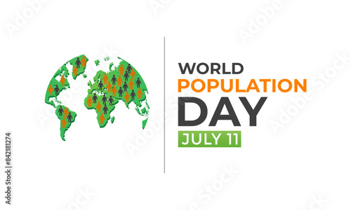 Vector illustration on the theme of World Population Day. Diverse people with Overcrowded, overloaded earth. Banner poster, flyer and background design.