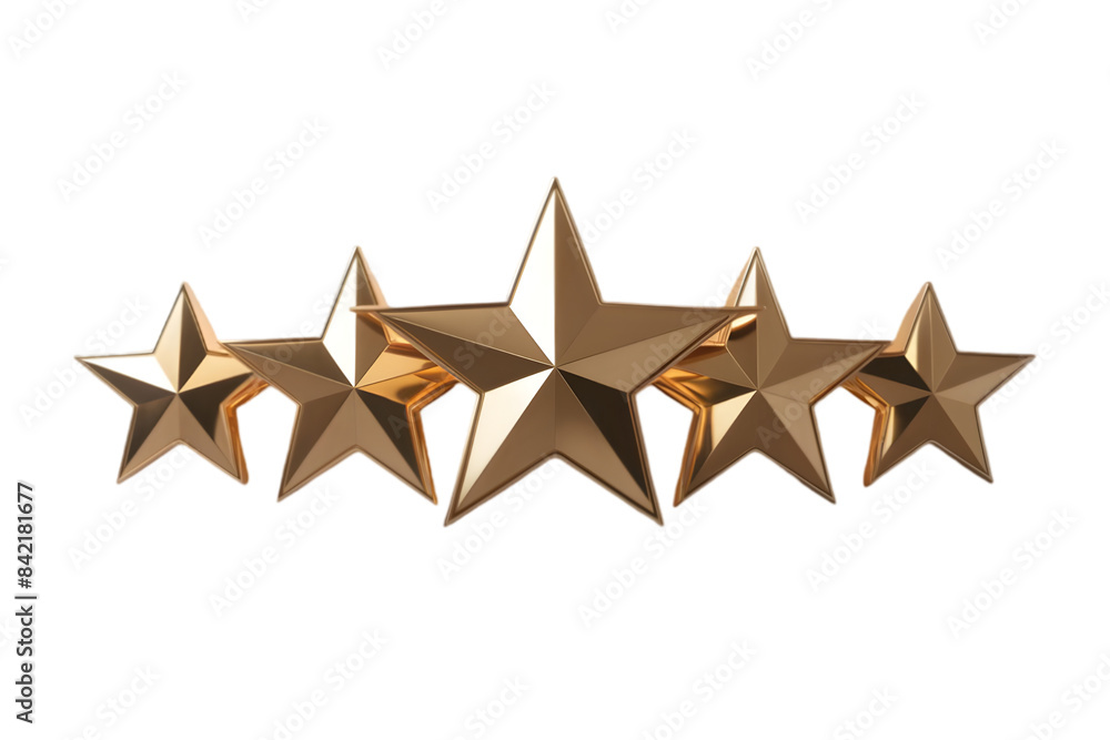 Five Star Rating 3D Icon on Transparent Background Five Star Rating 3D Icon on Transparent Background