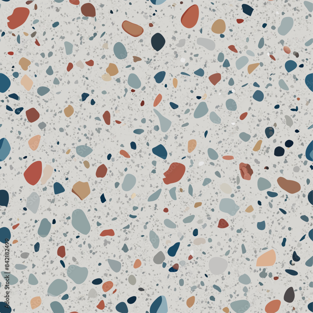 Terrazzo flooring vector seamless pattern. Italian terrazzo mosaic texture. Terrazzo seamless print tile. Concrete, granite, cement terrazo template. Terrazzo Floor material. Particles pebble, glass. Terrazzo flooring vector seamless pattern. Italian terrazzo mosaic texture. Terrazzo seamless print tile. Concrete, granite, cement terrazo template. Terrazzo Floor material. Particles pebble, glass.