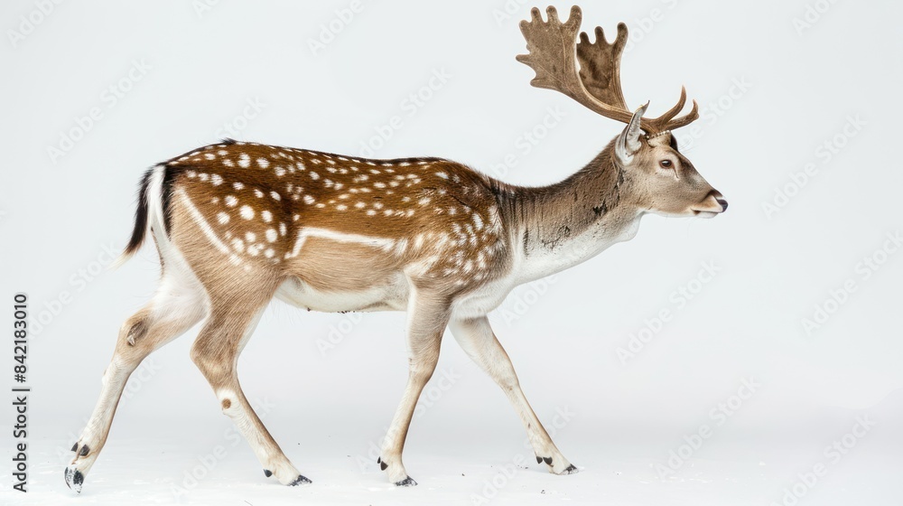 Fallow deer full body clearly photo on white background Fallow deer full body clearly photo on white background