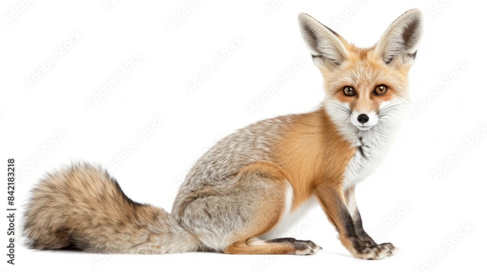 Obraz premium Fennec Fox full body clearly photo on white background , 