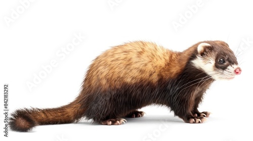 Ferret full body clearly photo on white background , 