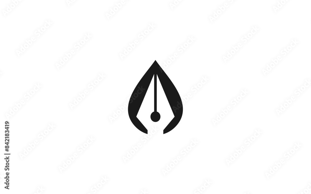 pen with ink drops logo vector illustration design template pen with ink drops logo vector illustration design template